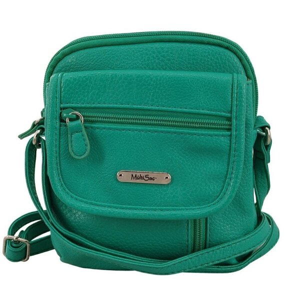 MULTI SAC Light Weight Green Crossbody Shoulder Bag Multiple Pockets Travel Bag - Picture 1 of 8